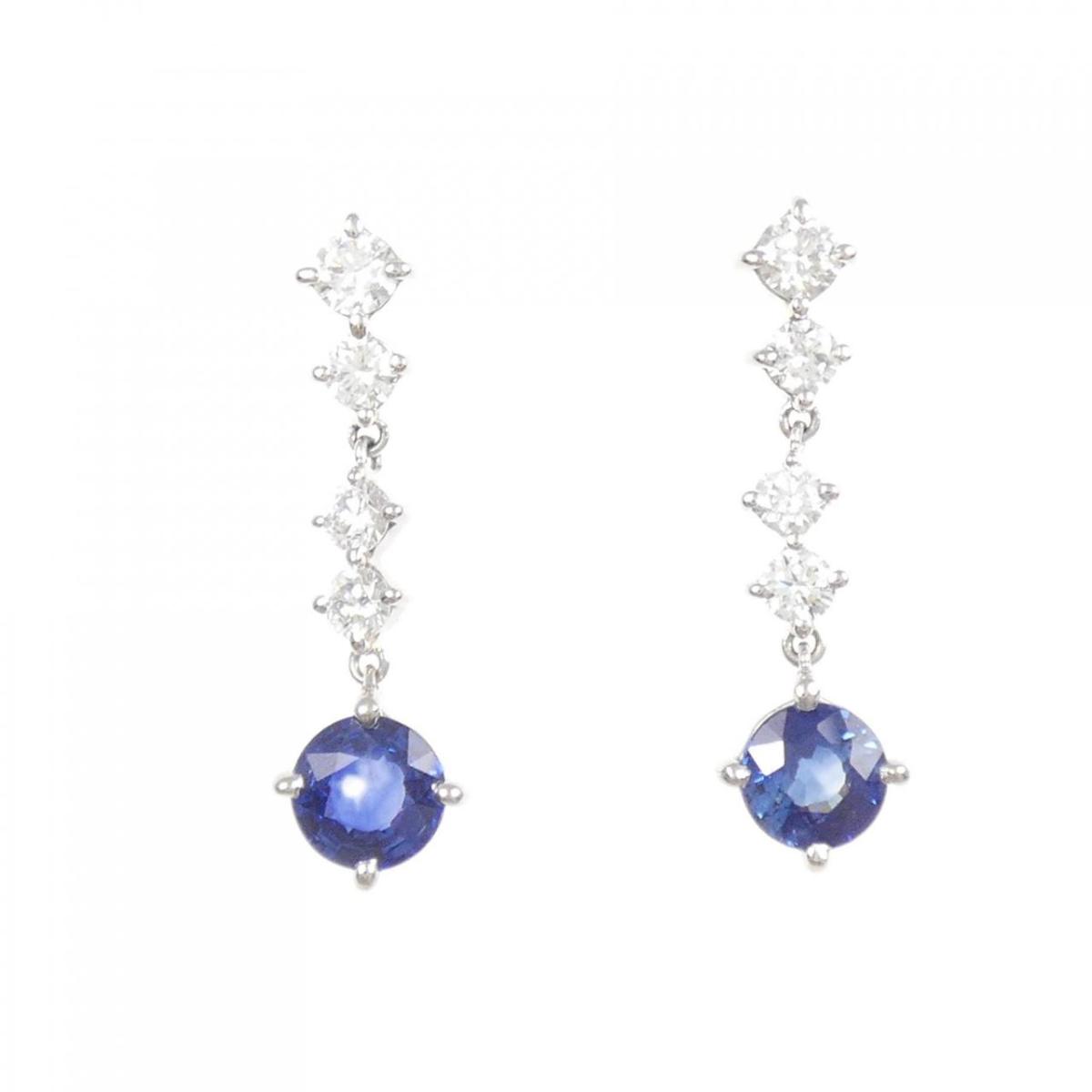 PT900 サファイヤ ピアス 1.16CT【中古】