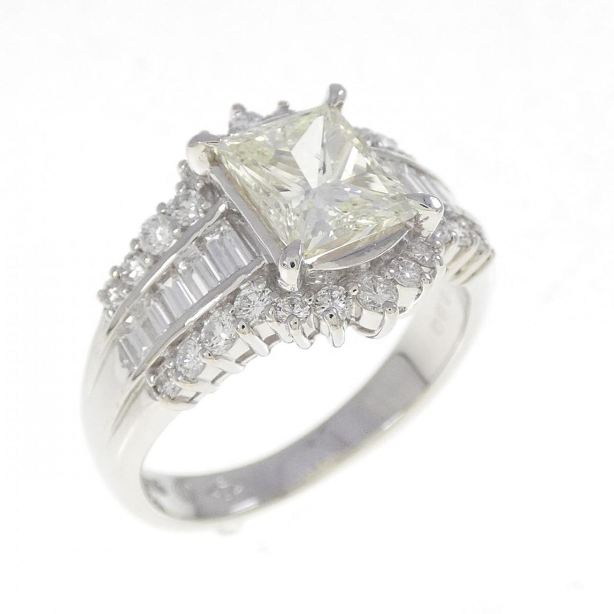 PT900 ダイヤモンド リング 1.527CT M SI1 ファンシーカット【中古】