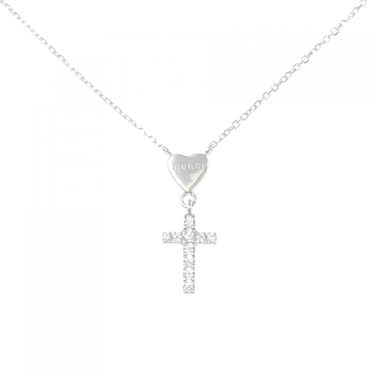 グッチ クロス ダイヤモンド ネックレス【中古】