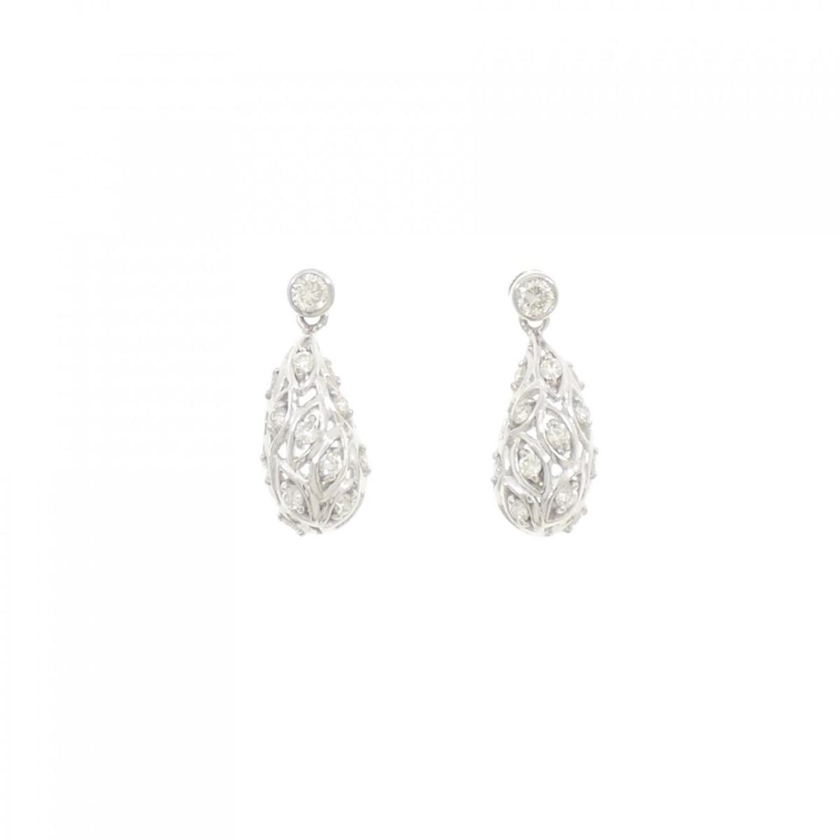 PT900 ダイヤモンド ピアス 0.50CT【中古】