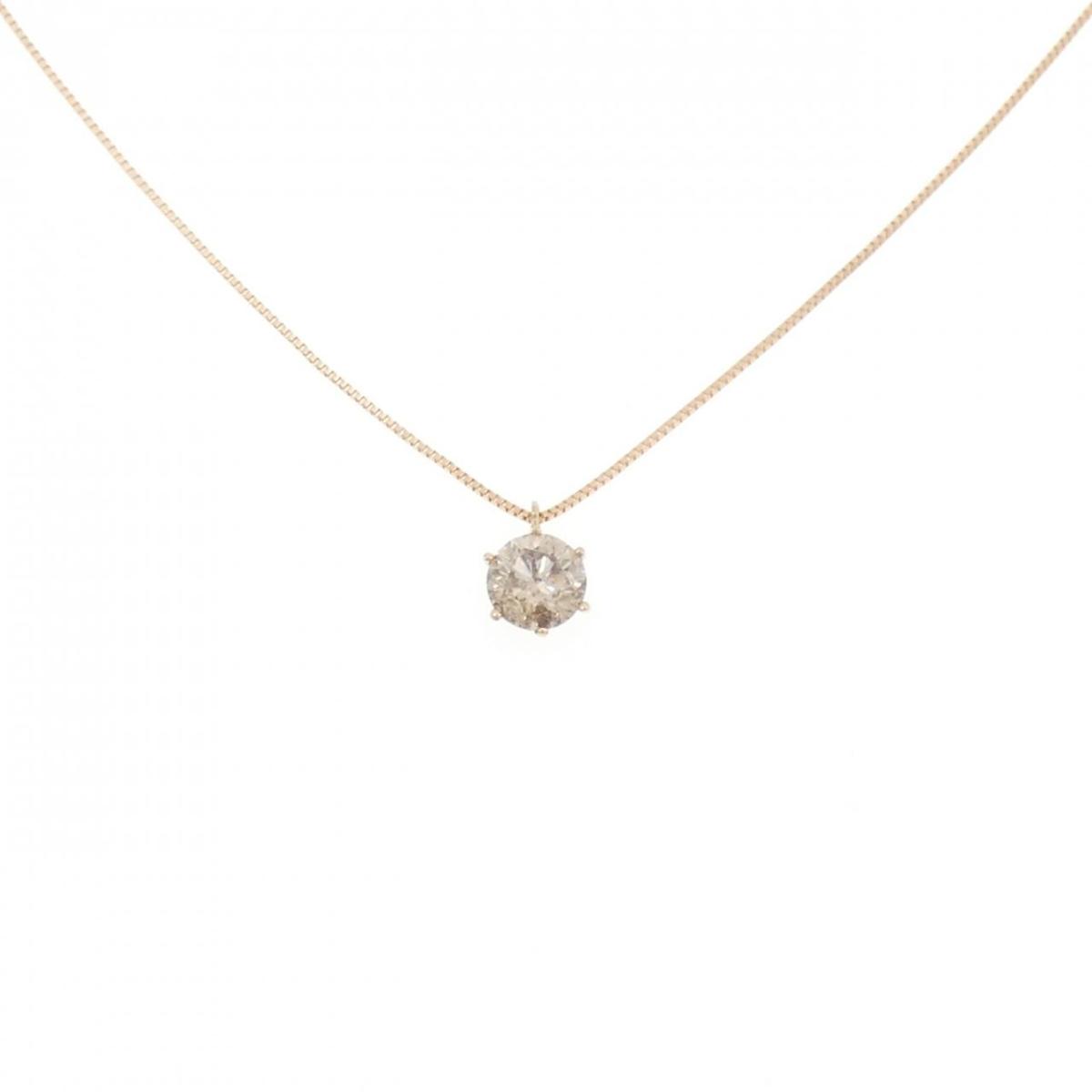 K18PG ソリティア ダイヤモンド ネックレス 0.40CT【中古】