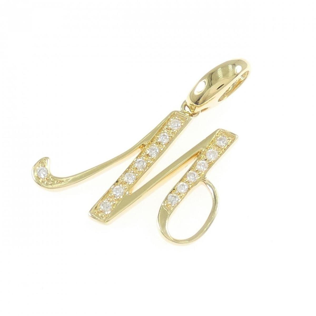 750YG イニシャルM ダイヤモンド ペンダント 0.14CT【中古】 55,330円
