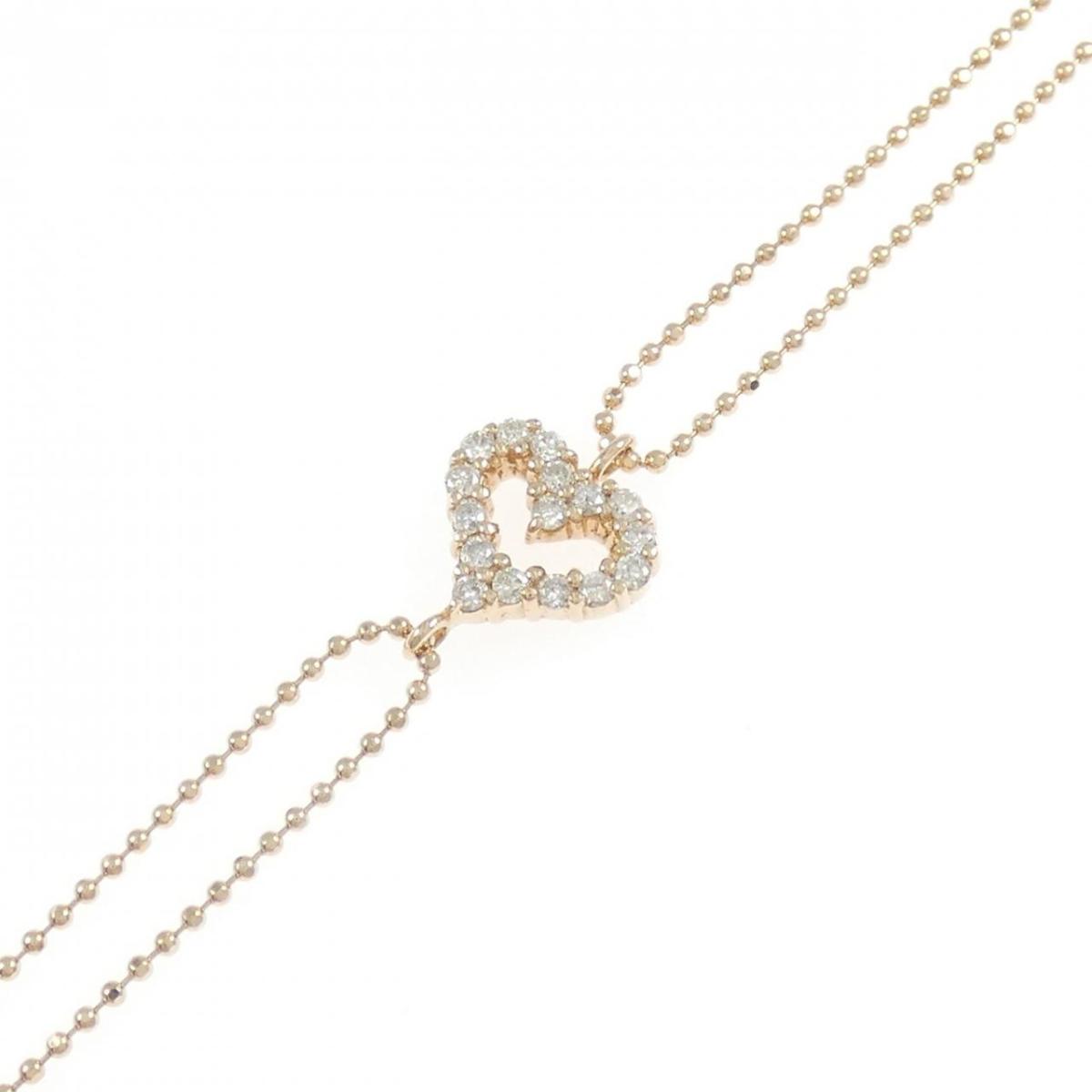 K14PG ハート ダイヤモンド ブレスレット 0.20CT【中古】 42,640円