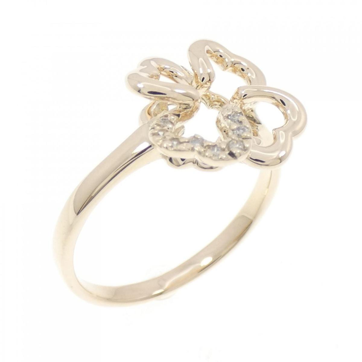 K10YG クローバー ダイヤモンド リング 0.04CT【中古】｜KOMEHYO ONLINESTORE 店 36,140円
