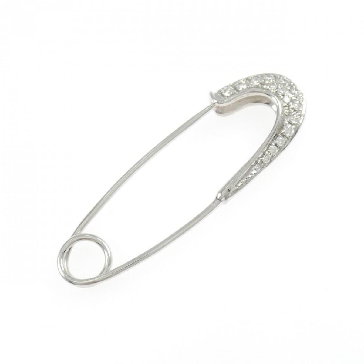 K18WG ダイヤモンド ブローチ 0.21CT【中古】