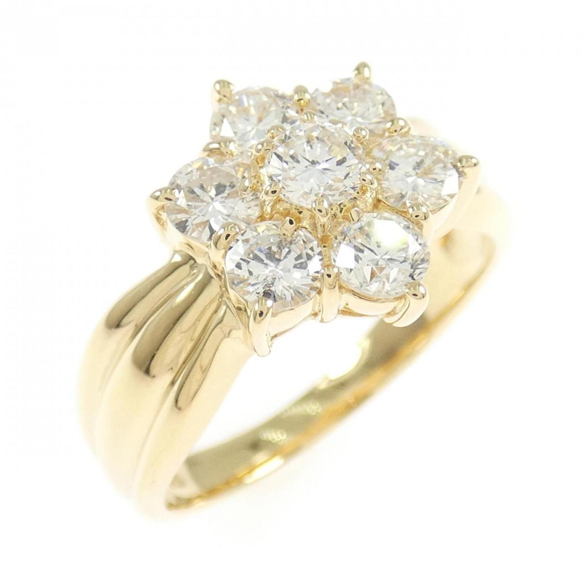 K18YG フラワー ダイヤモンド リング 1.00CT【中古】|KOMEHYO ONLINESTORE 店