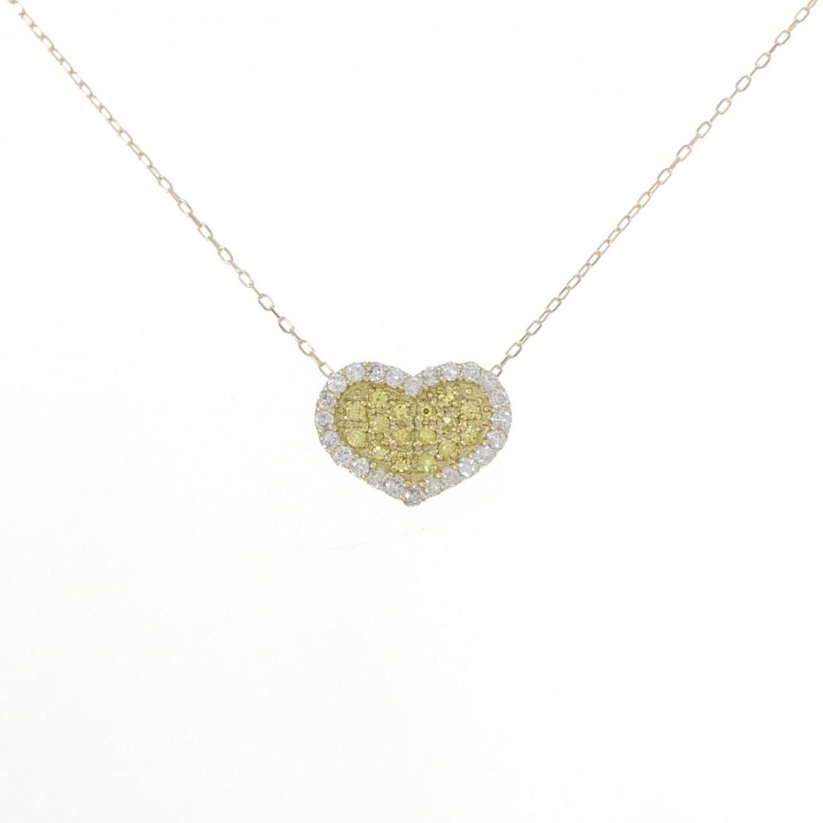 K18YG ハート サファイヤ ネックレス 0.15CT【中古】