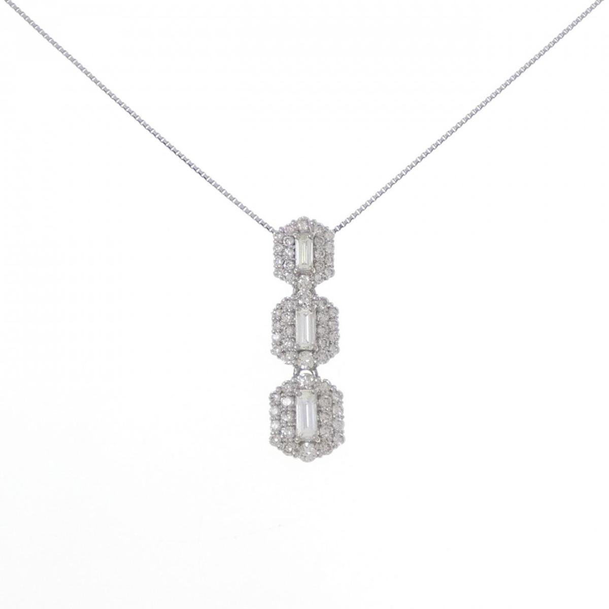 PT900/PT850 ダイヤモンド ネックレス 0.70CT【中古】