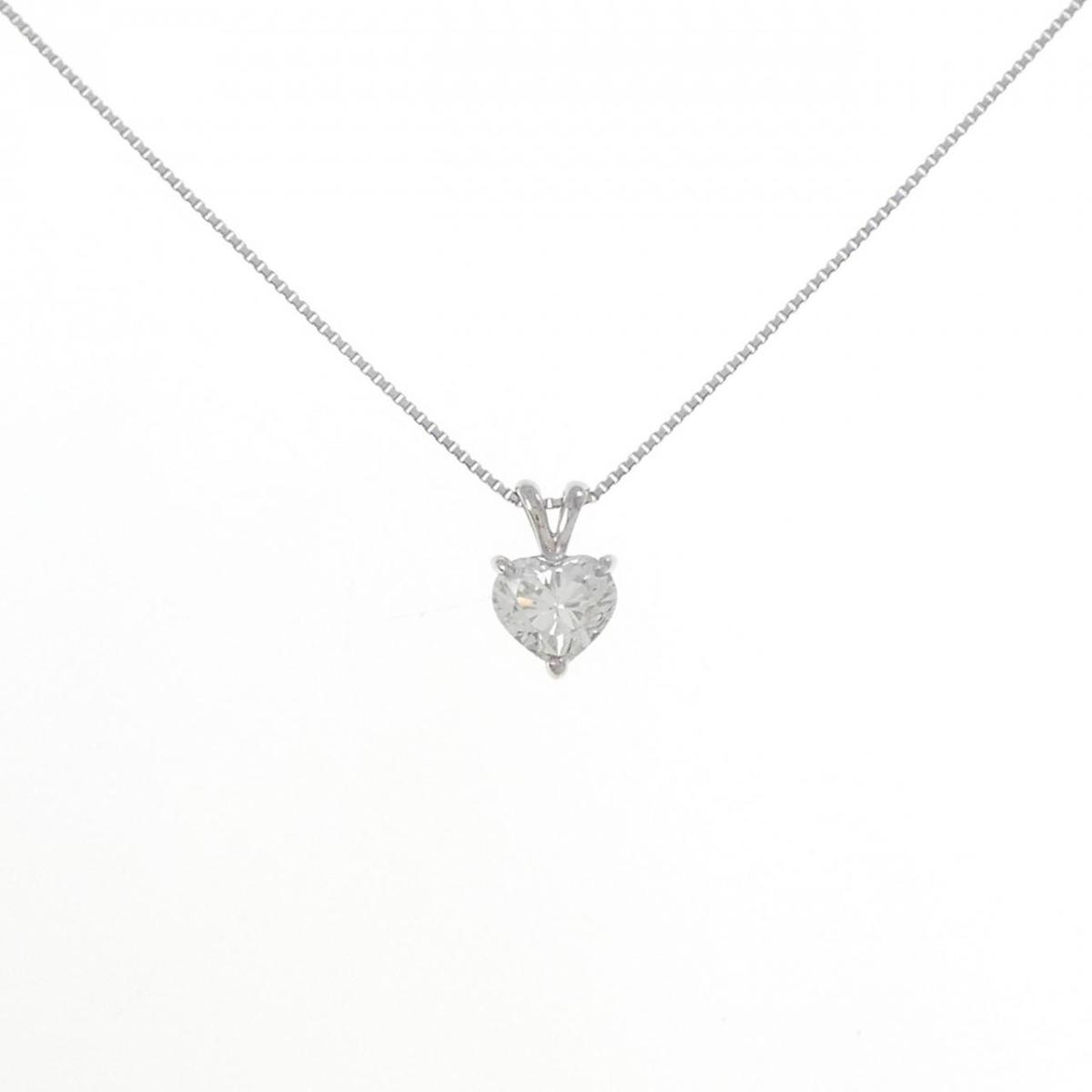 PT900/PT850 ハート ダイヤモンド ネックレス 0.622CT【中古】