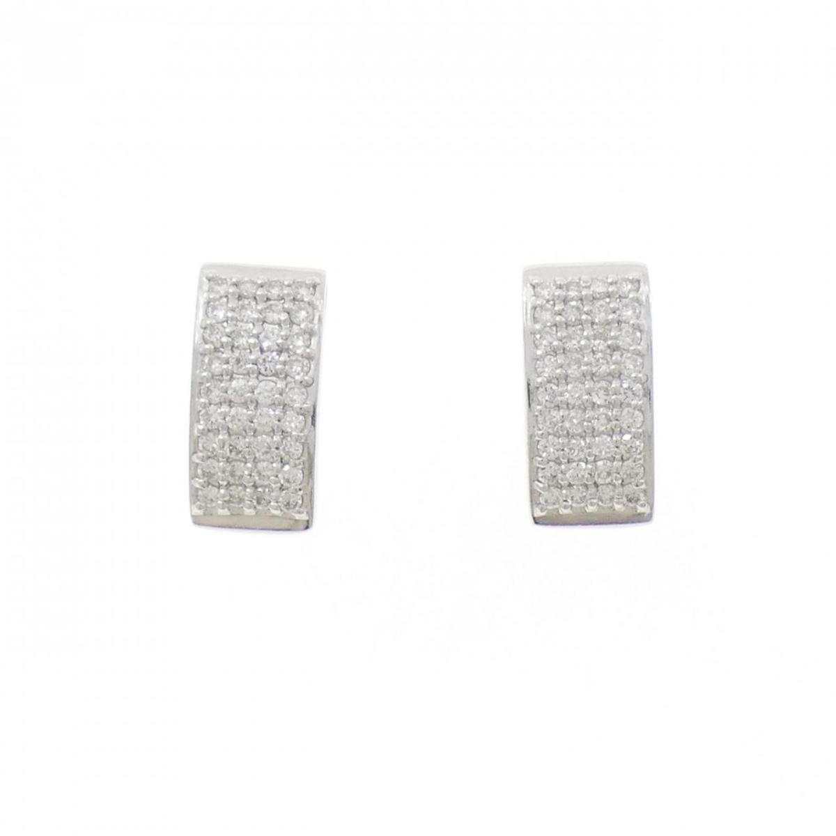 K18WG パヴェ ダイヤモンド ピアス 0.50CT【中古】