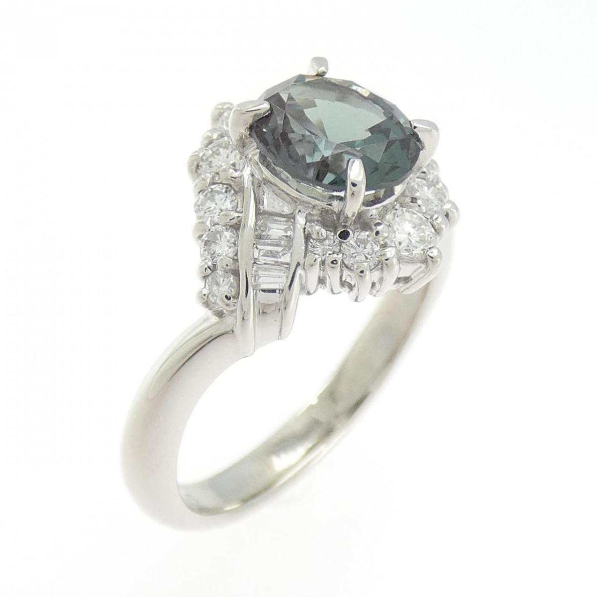 クレサンベール 合成アレキサンドライト リング 1.10CT【中古】