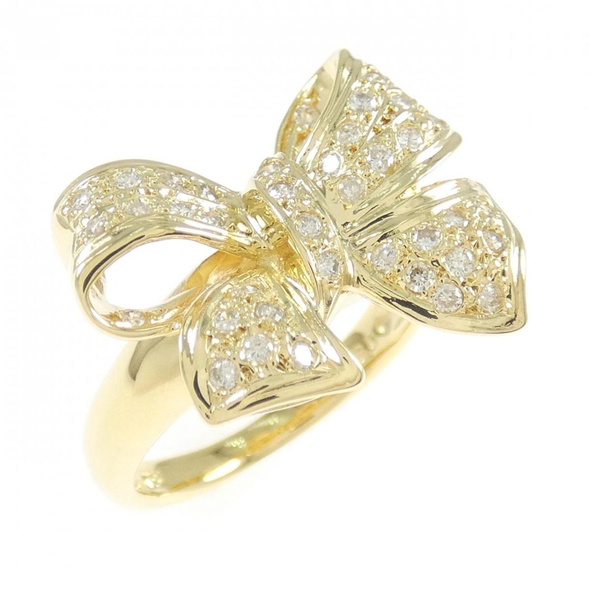 K18YG リボン ダイヤモンド リング 0.30CT【中古】｜KOMEHYO ONLINESTORE 店