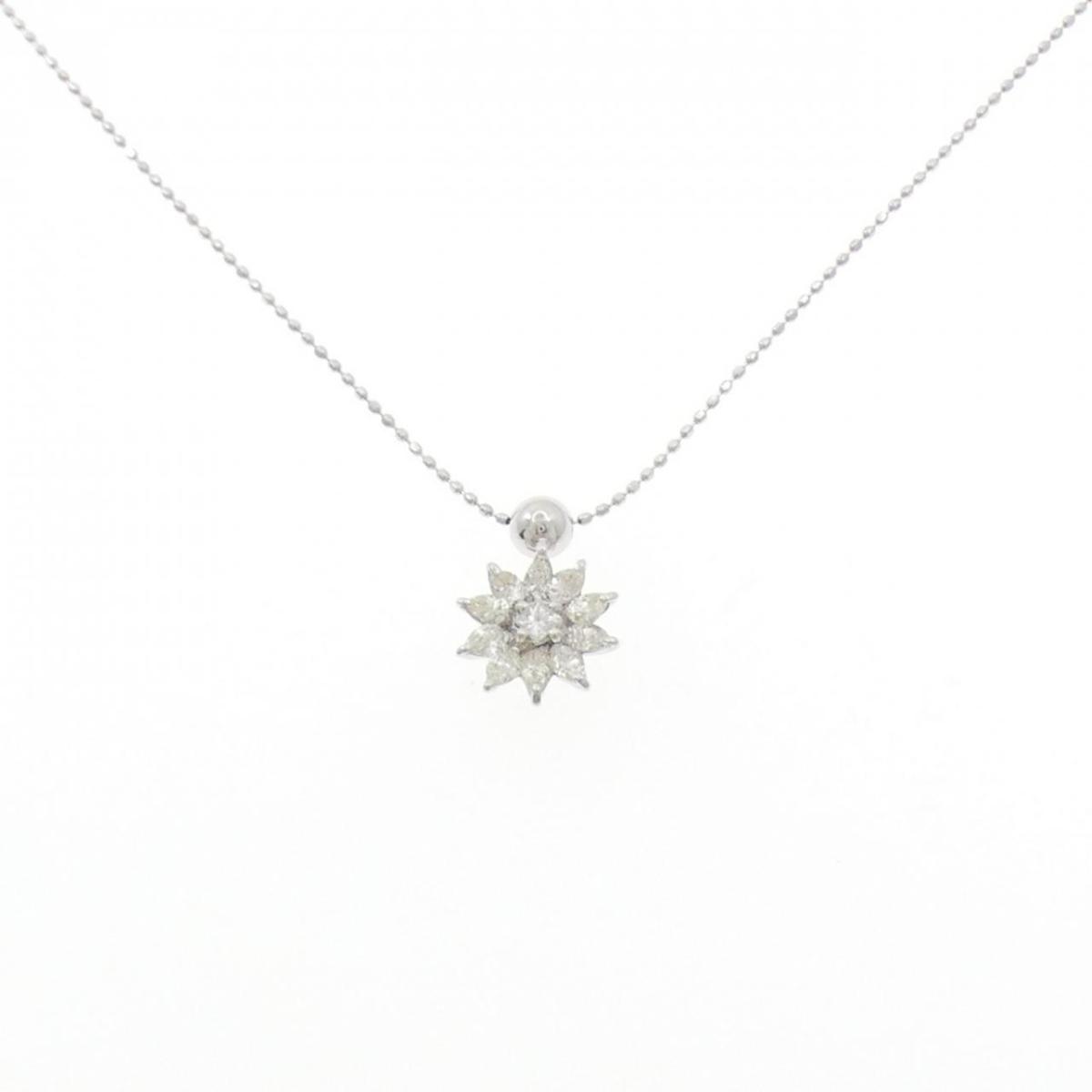 Pt900/K18WG ダイヤモンド ネックレス 0.51CT【中古】