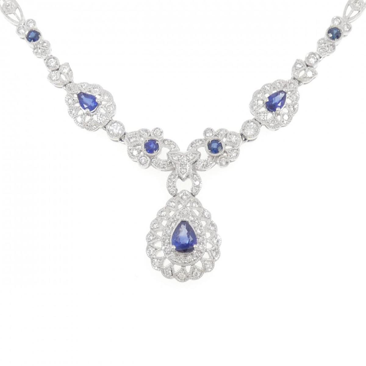 PT900 サファイヤ ネックレス 2.24CT【中古】