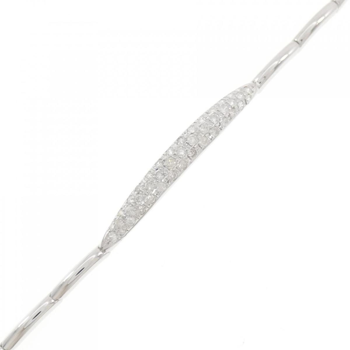 K14WG パヴェ ダイヤモンド ブレスレット 0.70CT【中古】