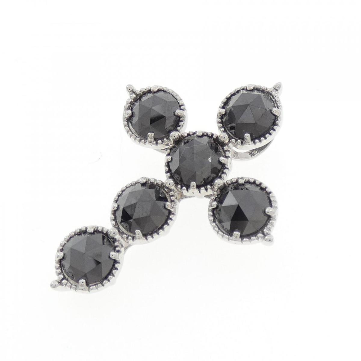 K18WG クロス ダイヤモンド ペンダント 4.00CT【中古】