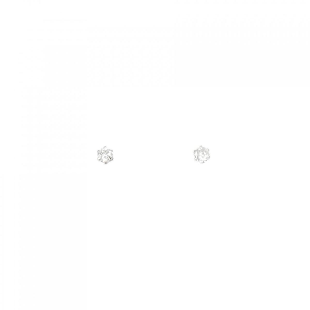 PT900 ソリティア ダイヤモンド ピアス 0.12CT【中古】