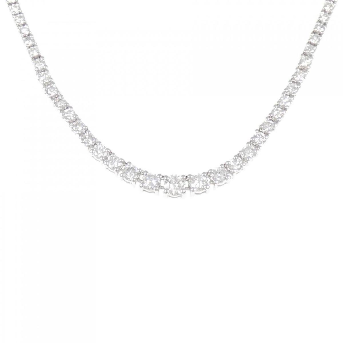 K18WG ダイヤモンド ネックレス 5.68CT【中古】