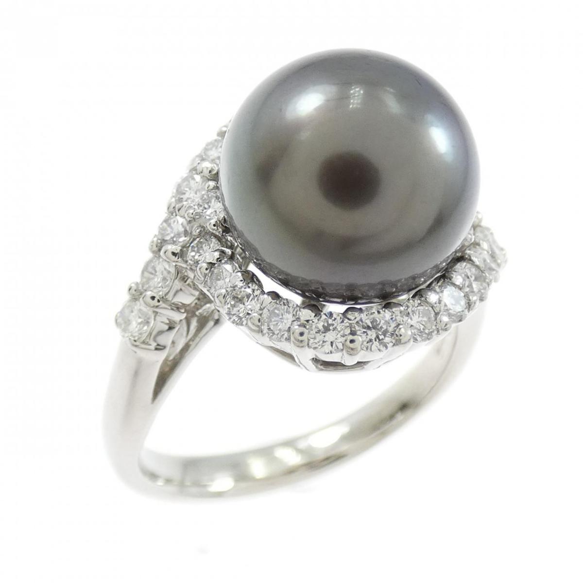 PT900 黒蝶パール リング 10.2mm【中古】