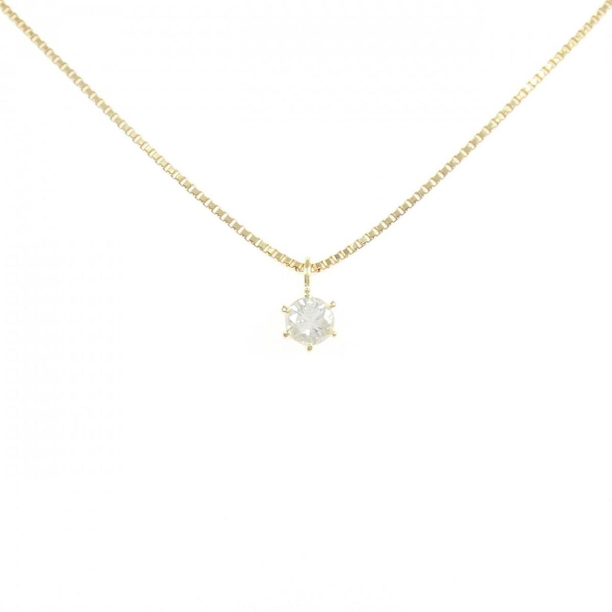 K18YG ソリティア ダイヤモンド ネックレス 0.15CT【中古】
