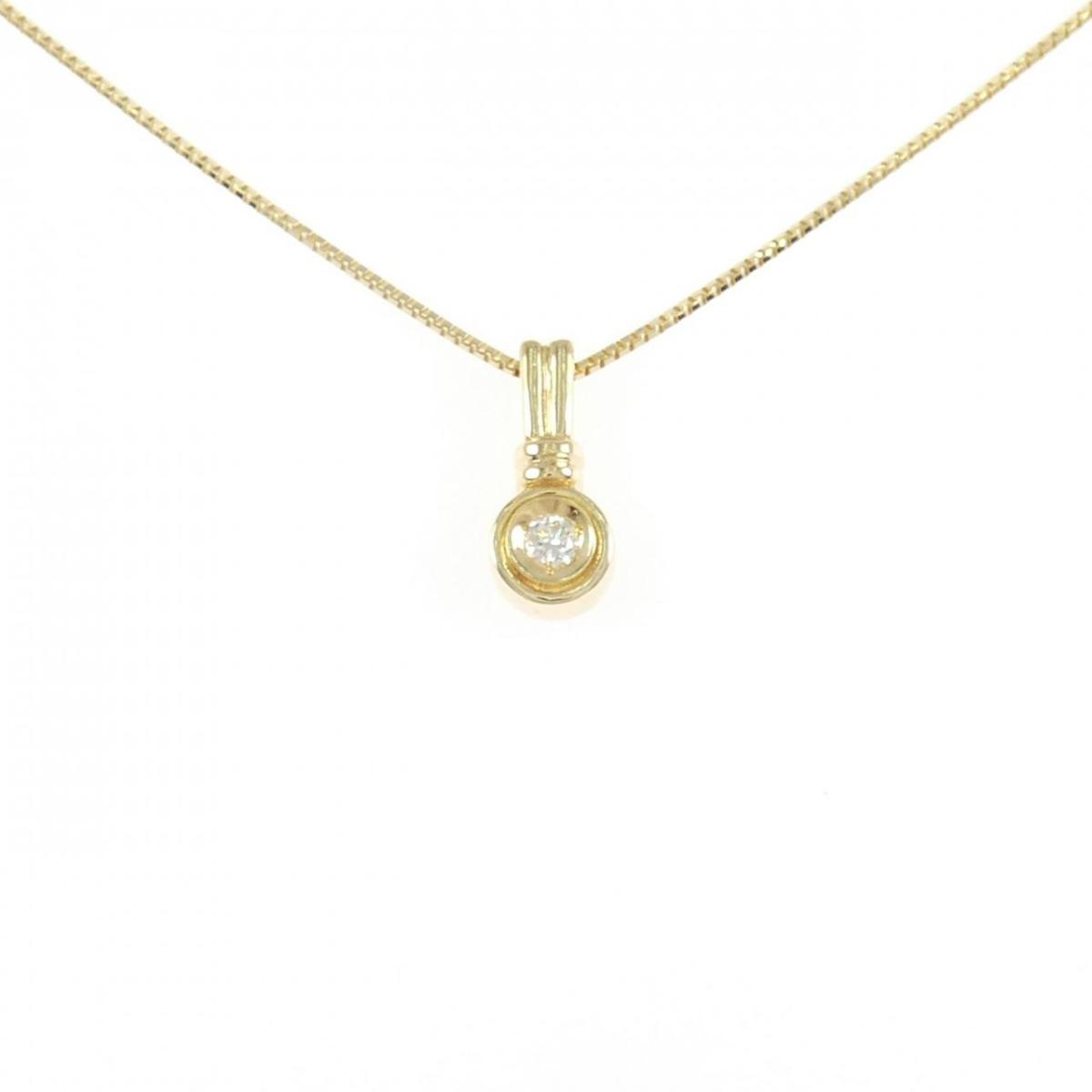 K18YG ダイヤモンド ネックレス 0.05CT【中古】