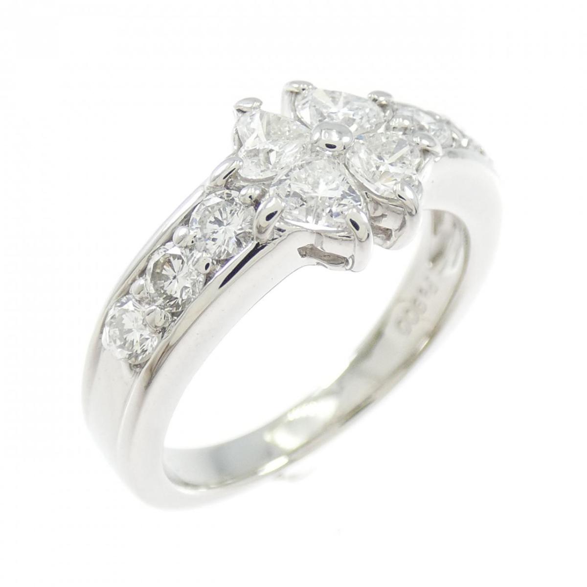 PT900 フラワー ダイヤモンド リング 1.00CT【中古】