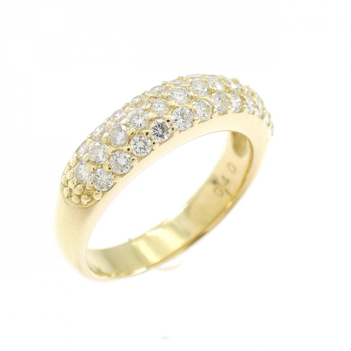 K18YG パヴェ ダイヤモンド ピンキー リング 0.40CT【中古】