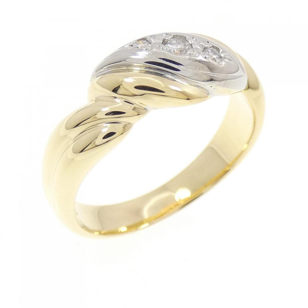 K18YG/PT900 ダイヤモンド リング 0.06CT【中古】