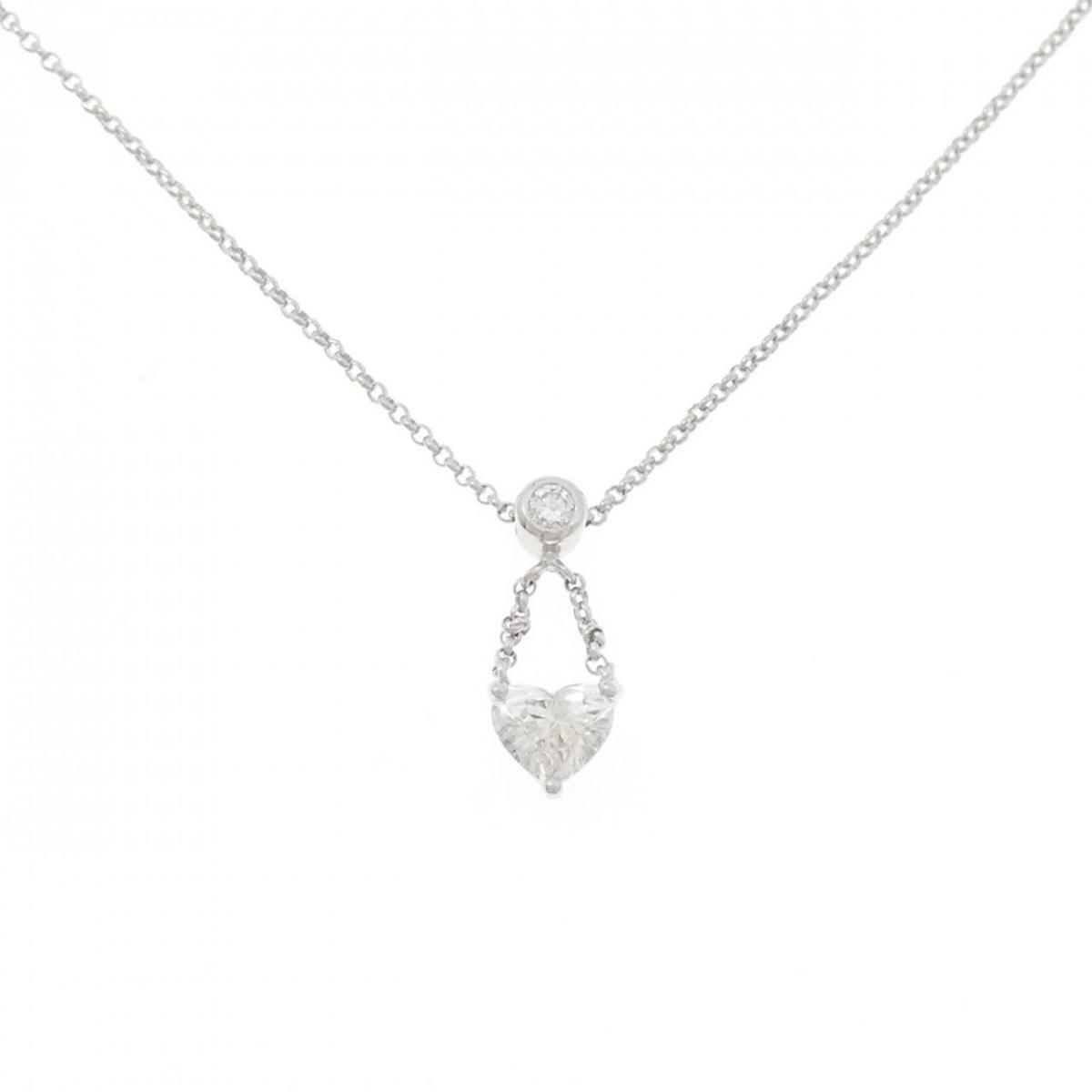 PT900/PT850 ハート ダイヤモンド ネックレス 0.354CT【中古】