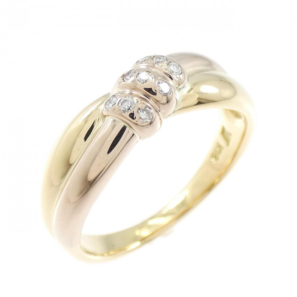 K18YG/K18PG ダイヤモンド リング 0.07CT【中古】