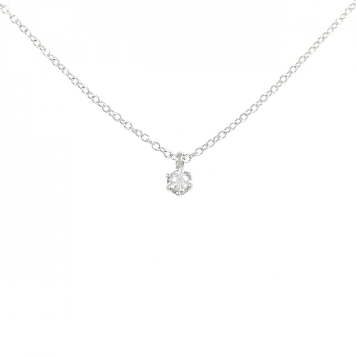PT850 ソリティア ダイヤモンド ネックレス 0.05CT【中古】