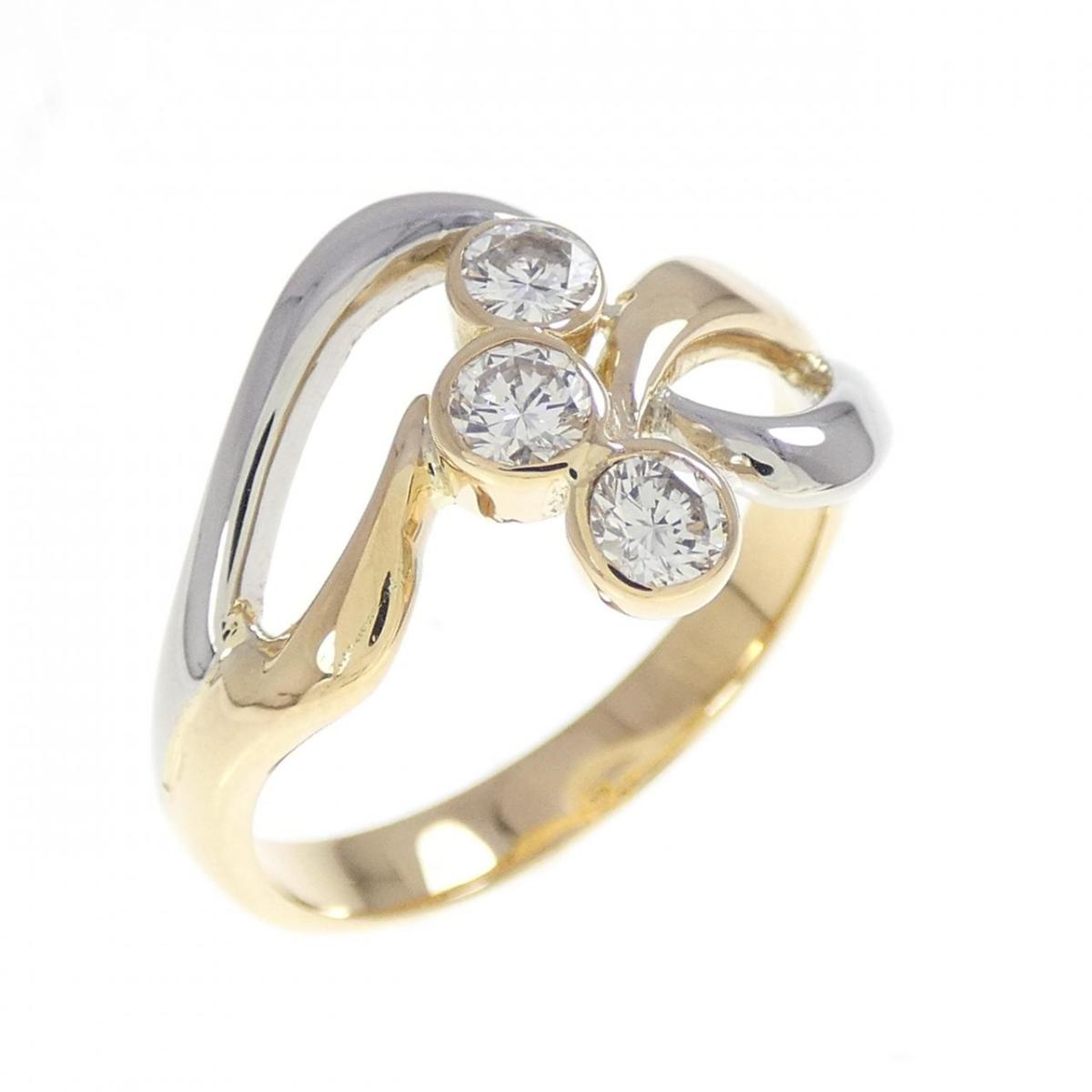 K18YG/PT900 ダイヤモンド リング 0.30CT【中古】