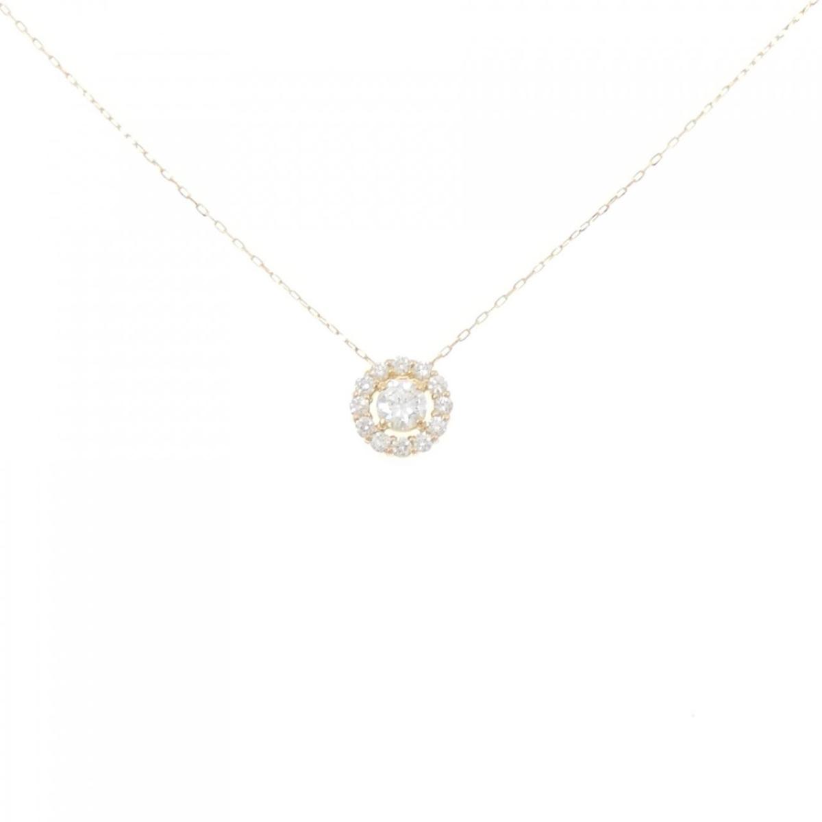 【リメイク】K18YG ダイヤモンド ネックレス 0.37CT【中古】