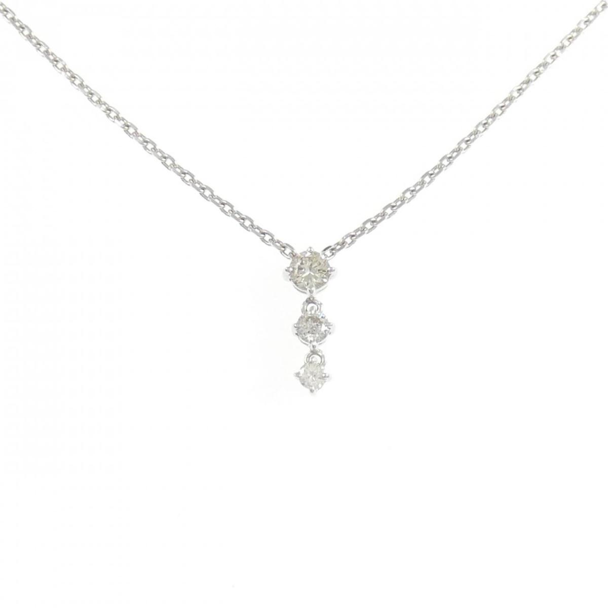 K18WG ダイヤモンド ネックレス 0.20CT【中古】