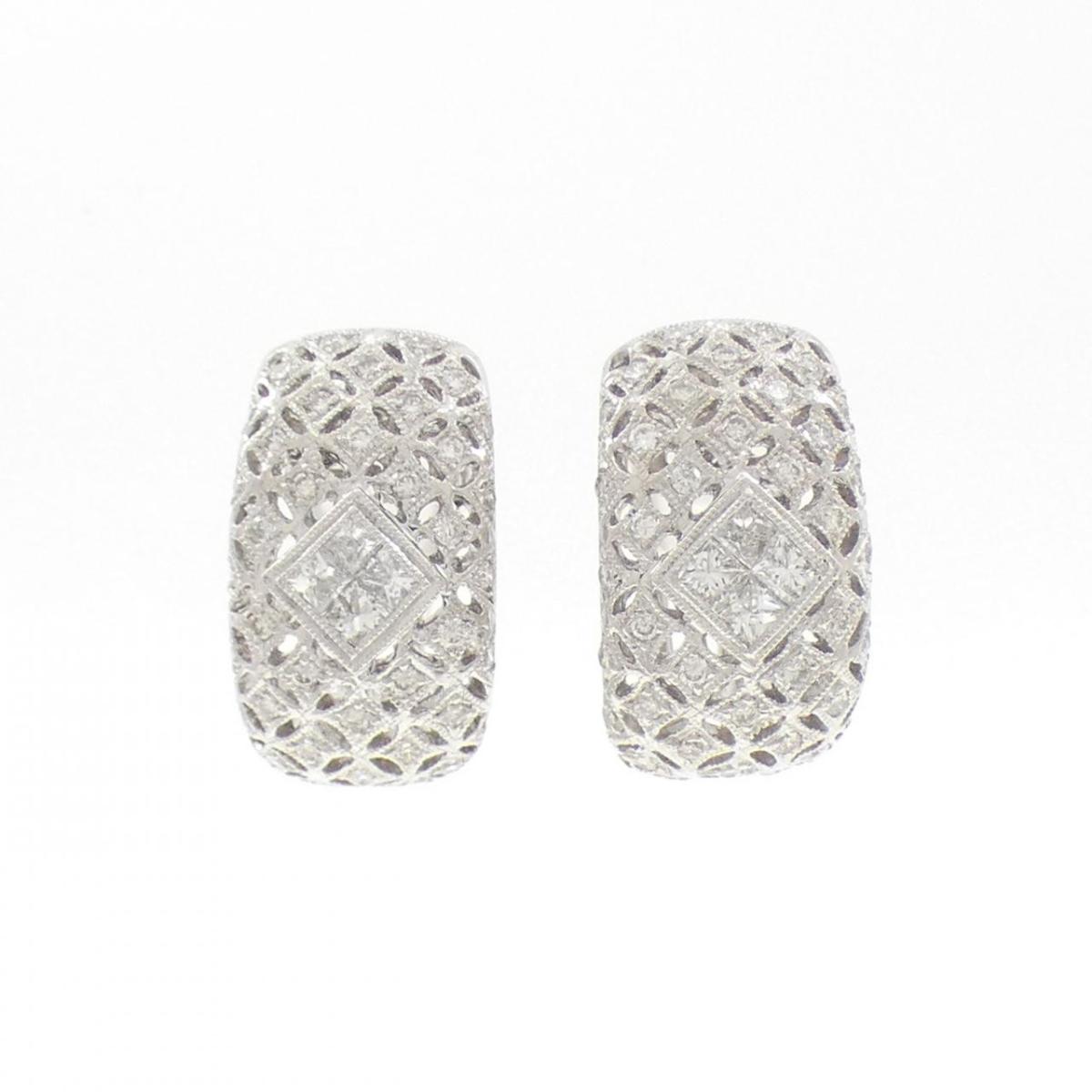 K18WG ダイヤモンド ピアス/イヤリング 1.23CT【中古】