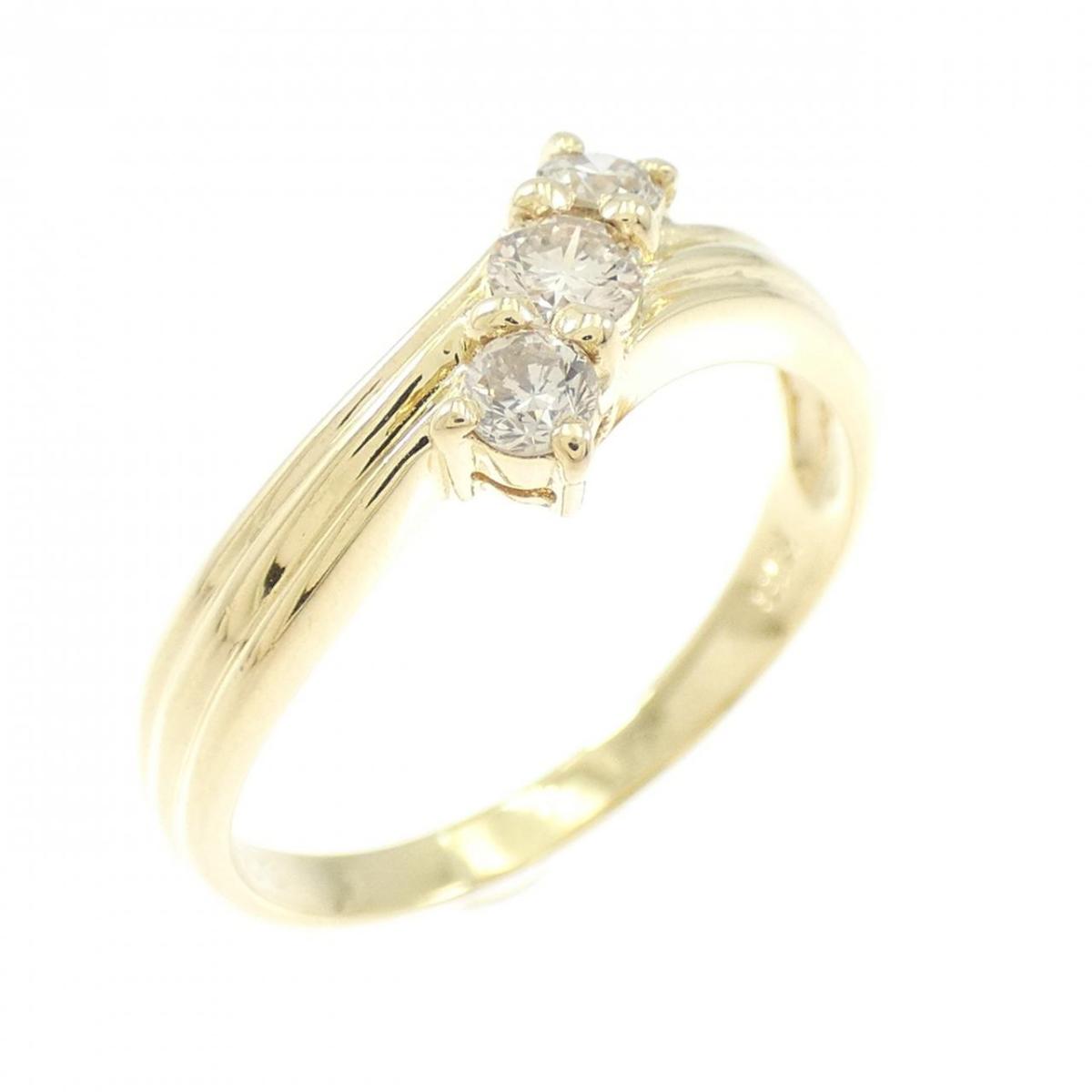 K18YG スリーストーン ダイヤモンド リング 0.25CT【中古】