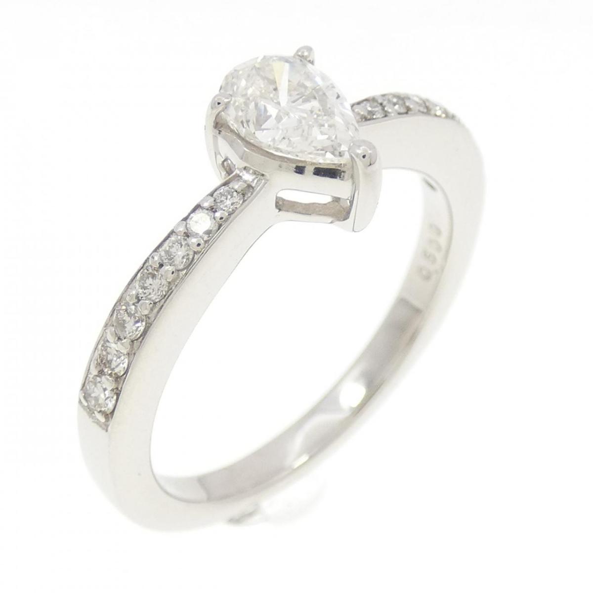 PT950 ダイヤモンド リング 0.500CT J VS2 ペアシェイプ【中古】