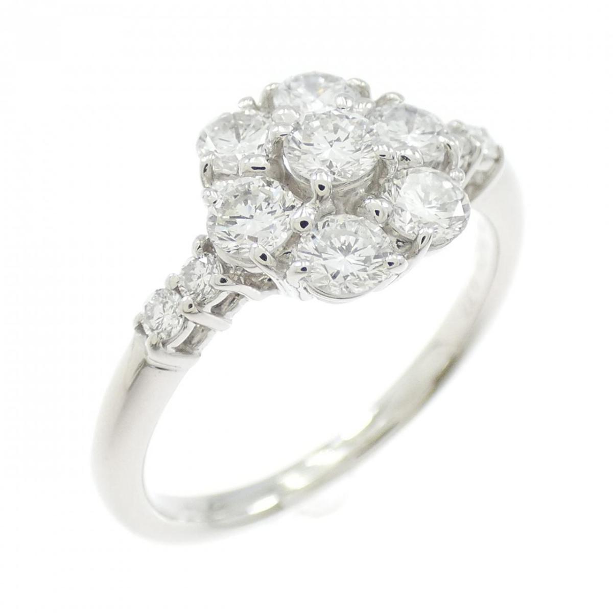PT900 フラワー ダイヤモンド リング 0.77CT【中古】