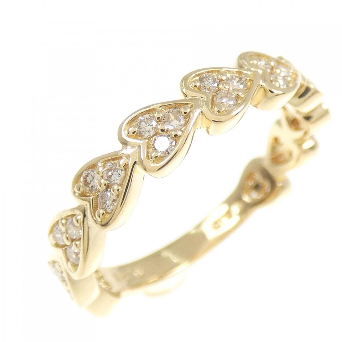 K18YG ハート ダイヤモンド リング 0.23CT【中古】