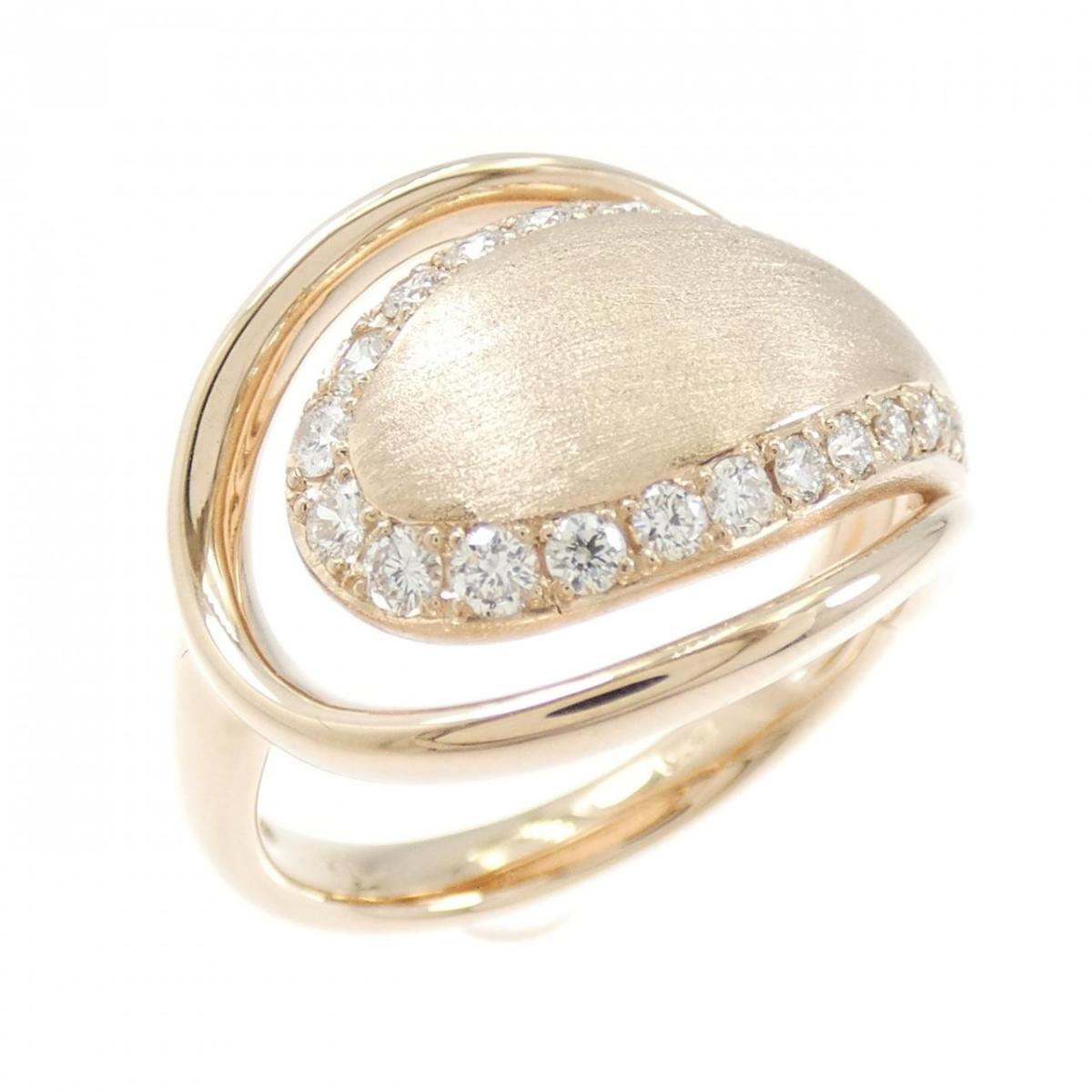 K18PG ダイヤモンド リング 0.41CT【中古】