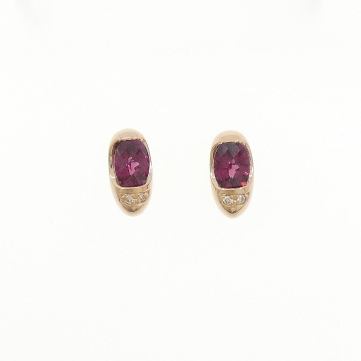 K18PG ガーネット ピアス 2.07CT【中古】