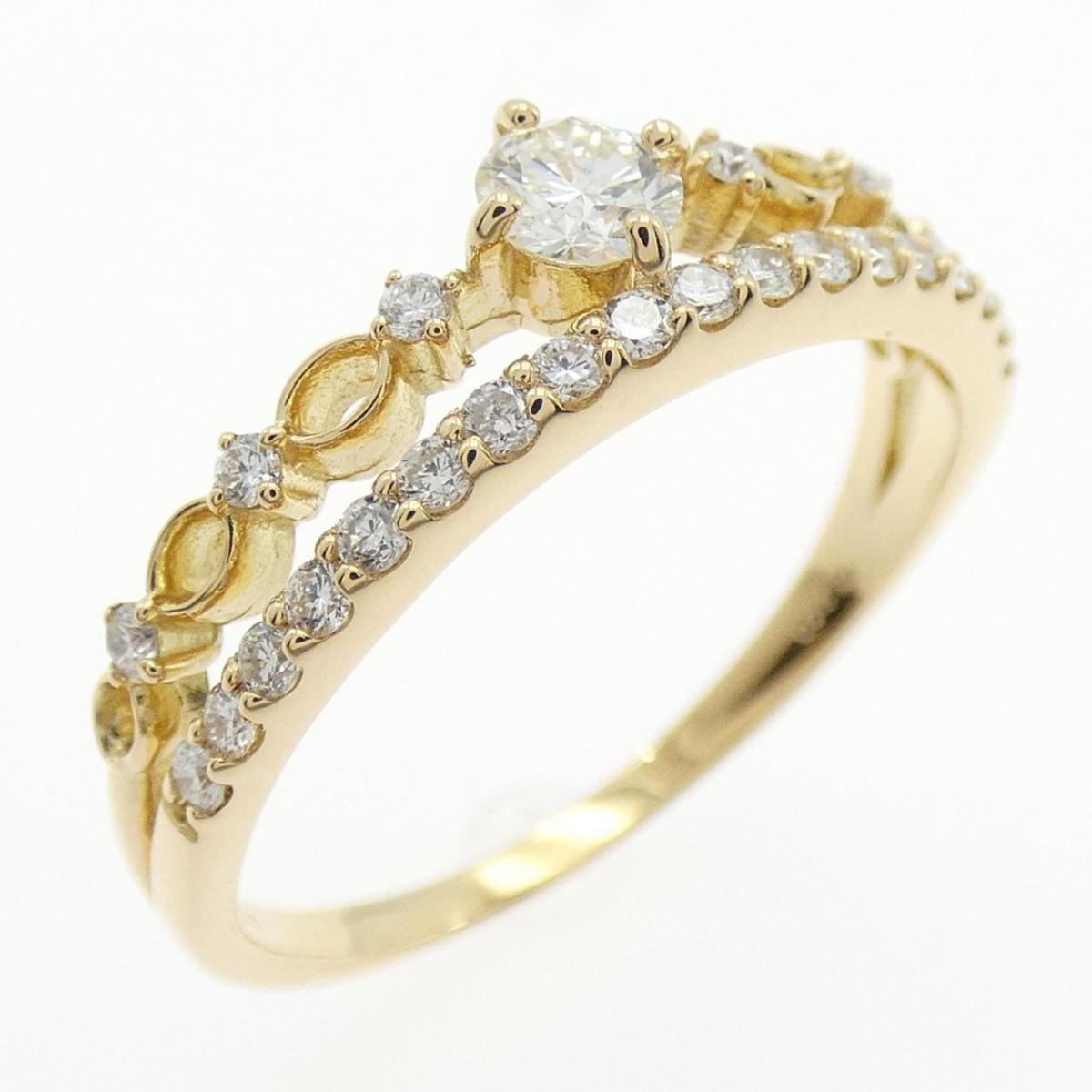 【リメイク】K18YG ダイヤモンド リング 0.40CT【中古】