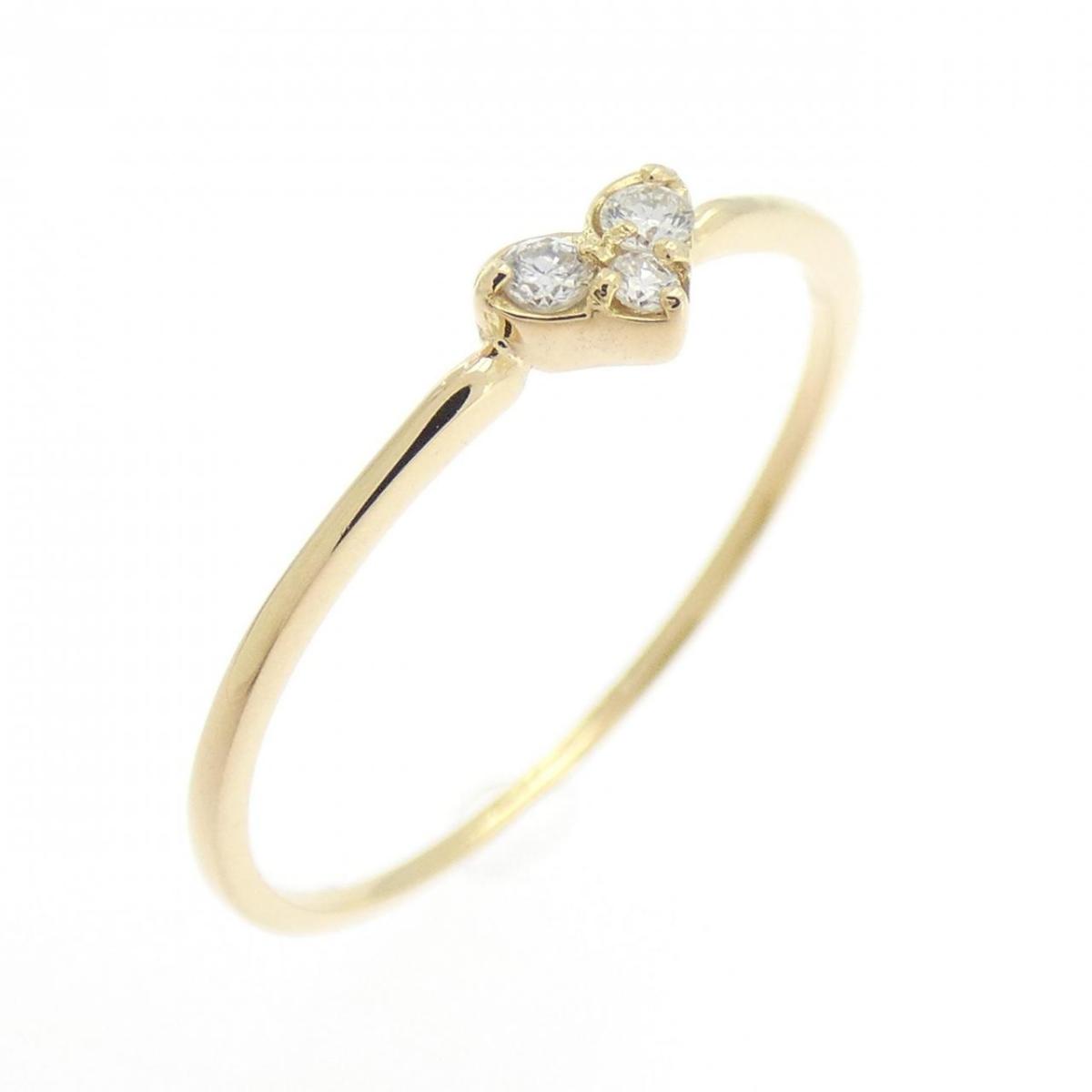 【リメイク】K18YG ハート ダイヤモンド リング 0.05CT【中古】