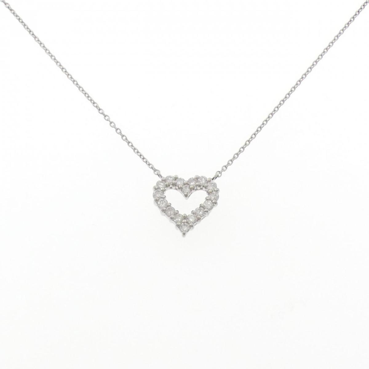 PT900/PT850 ハート ダイヤモンド ネックレス 0.50CT【中古】
