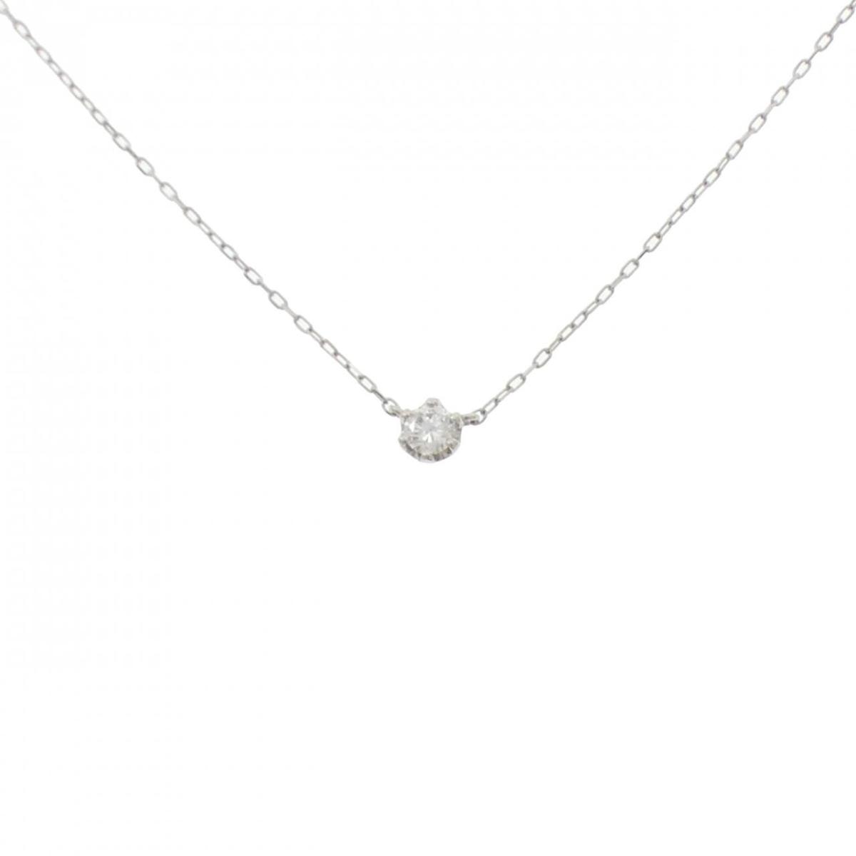 PT950/PT850 ソリティア ダイヤモンド ネックレス 0.105CT【中古】