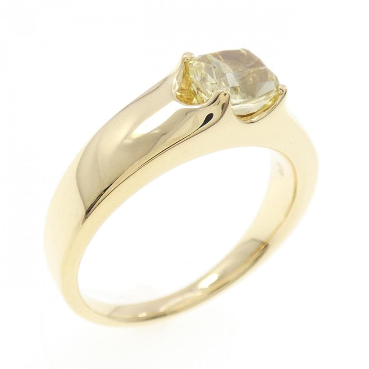 K18YG ダイヤモンド リング 1.00CT FIY SI1 ファンシーカット【中古】