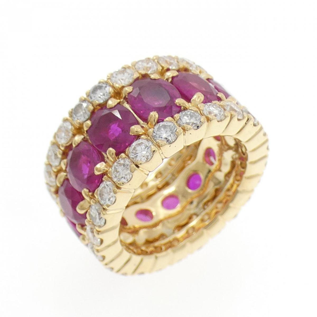 K18YG ルビー リング 7.617CT【中古】
