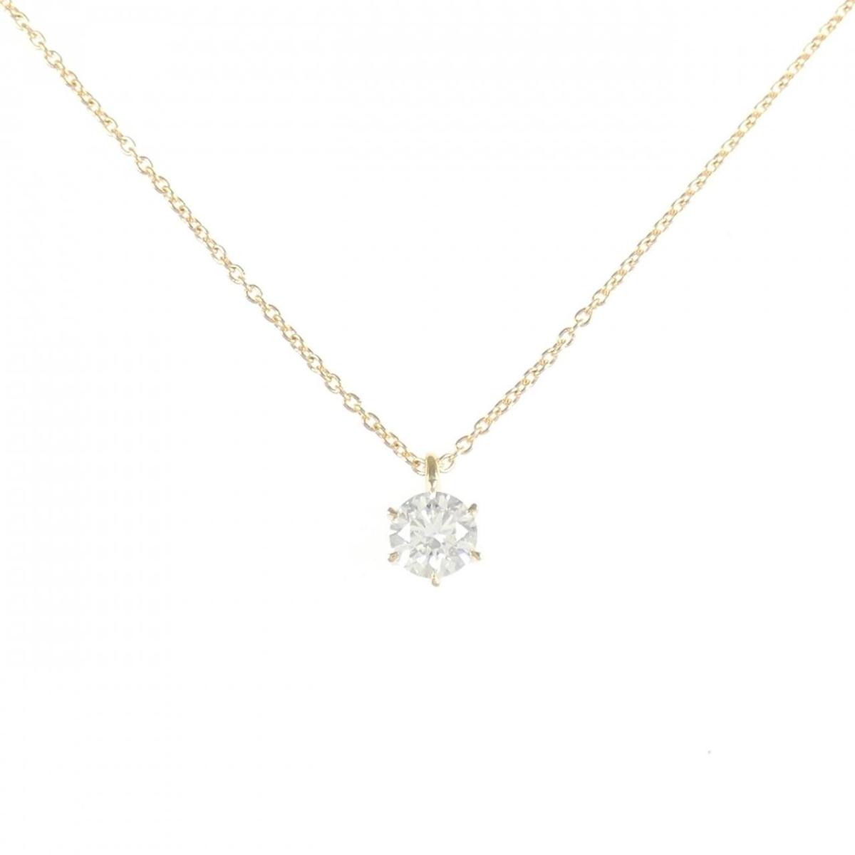 【リメイク】K18YG ダイヤモンド ネックレス 0.302CT F SI1 3EXT H&C【中古】