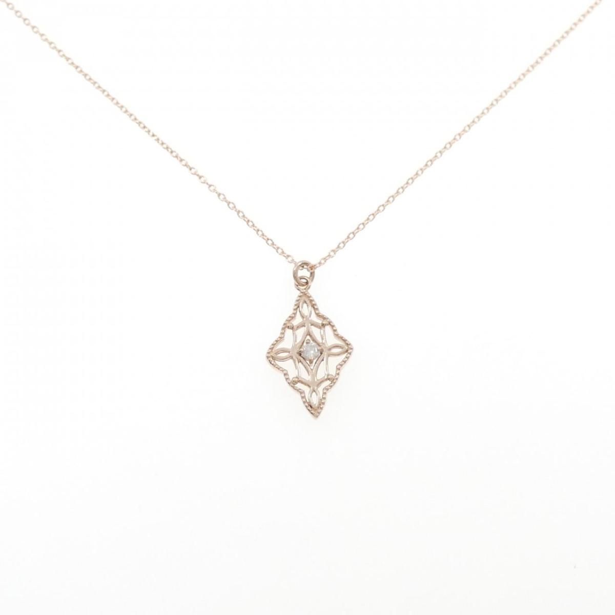 K10PG ダイヤモンド ネックレス 0.03CT【中古】