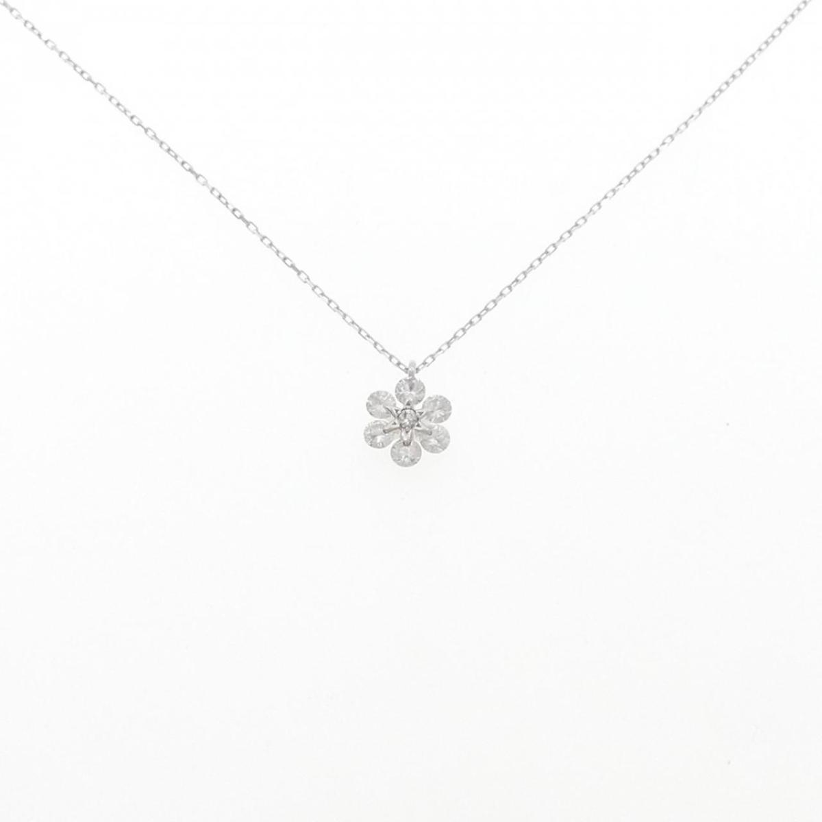 K18WG ダイヤモンド ネックレス 0.50CT【中古】